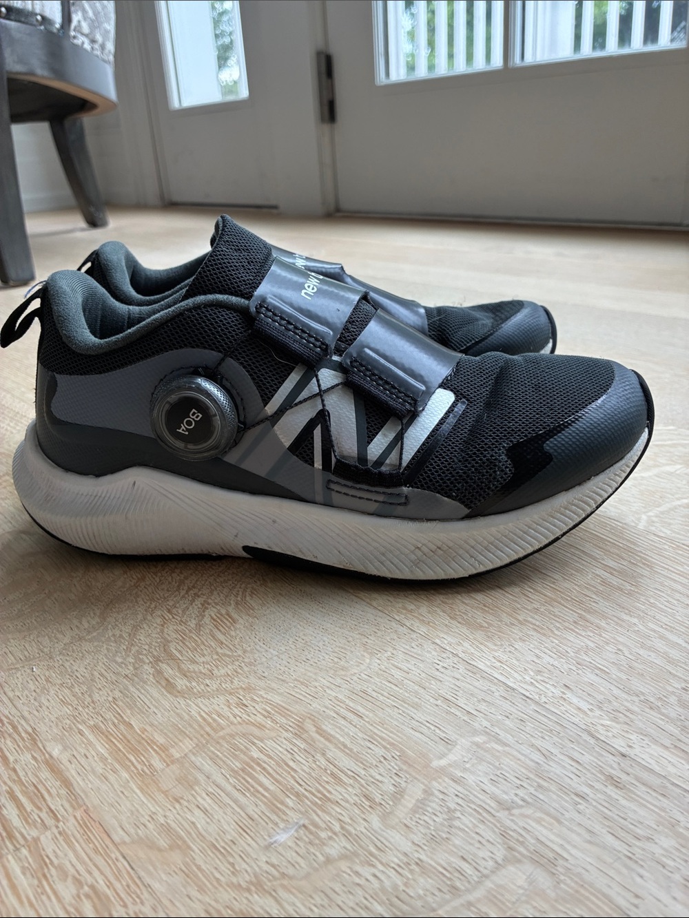 Kids Black & Gray New Balance Sneakers with Boa Closure